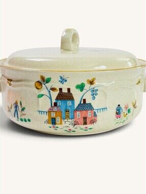 Vintage International Heartland Casserole Dish with Lid 1.5 QT Farmhouse Cottage